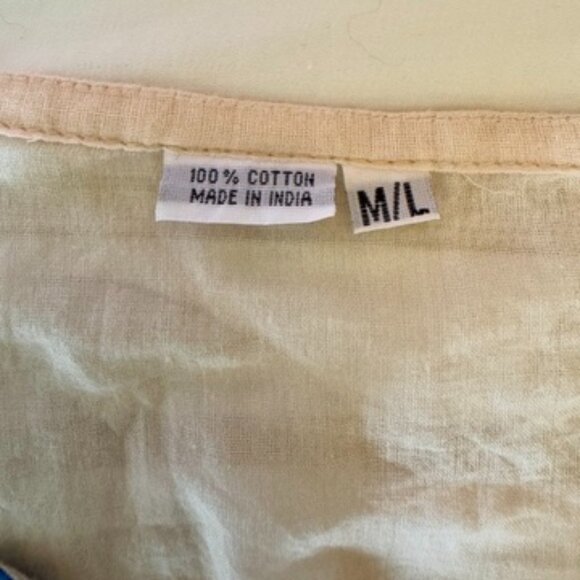 100% Cotton Ivory and Blue Coral Print Swim Cover Up - Picture 7 of 9